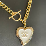 CC White Heart Button Choker