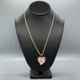 CC Pink Heart  Button Necklace RC