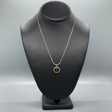 CC Black Enamel Button Necklace 18k GF