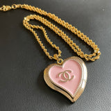 CC Pink Heart  Button Necklace TC