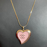 CC Pink Heart Button Necklace