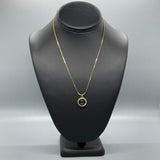 CC Black Enamel Button Necklace 24k GF