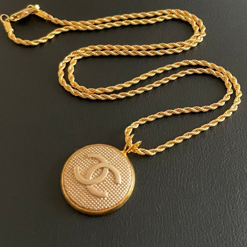CC Gold Tone Button Necklace – Vintage Bond LLC