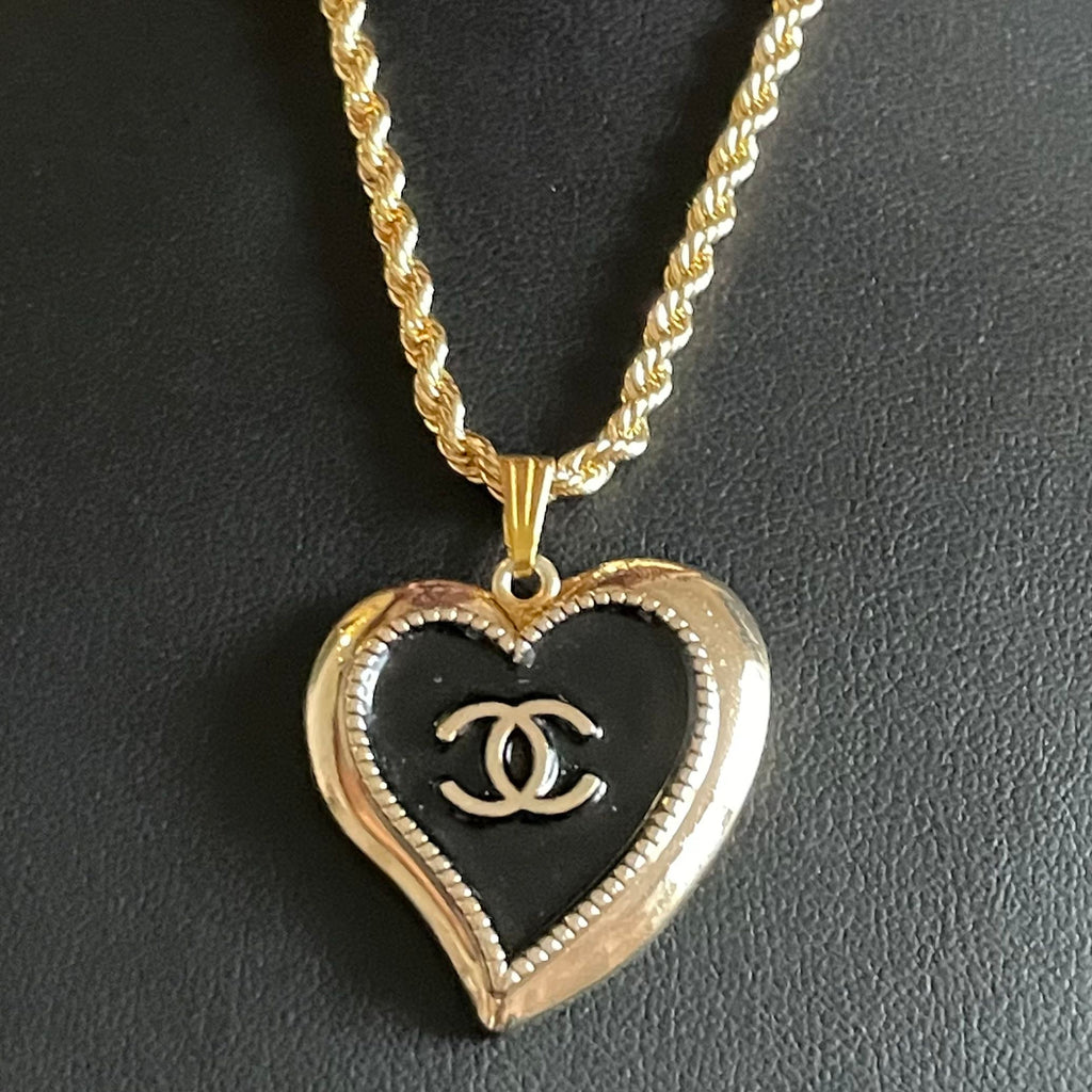 CC Gold Heart Necklace Repurposed – LazyBeachNYC