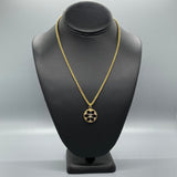 CC Black Flower  Button Necklace