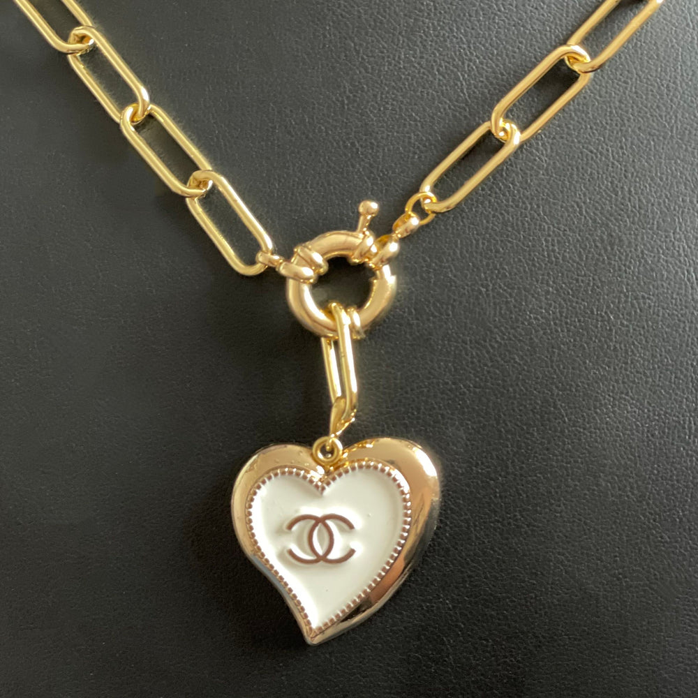 chanel heart pearl necklace vintage